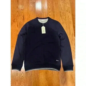 Ben Sherman Men's Quilted Navy Sweatshirt Small 58% Cotton & 42% Polyester